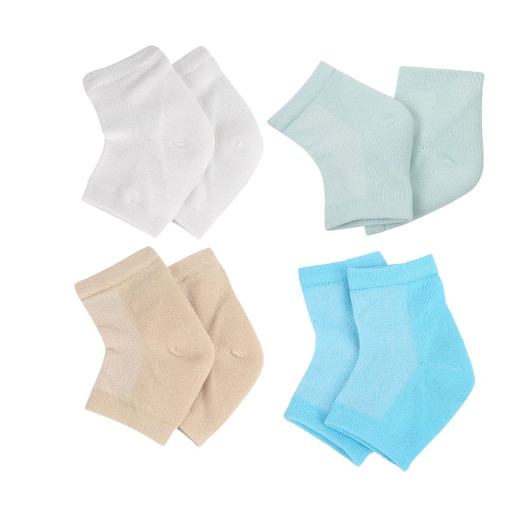HONMEET 4pairs Elastic Moisturizing Gel Socks Ankle Socks for Dry Heel Relief and Softness