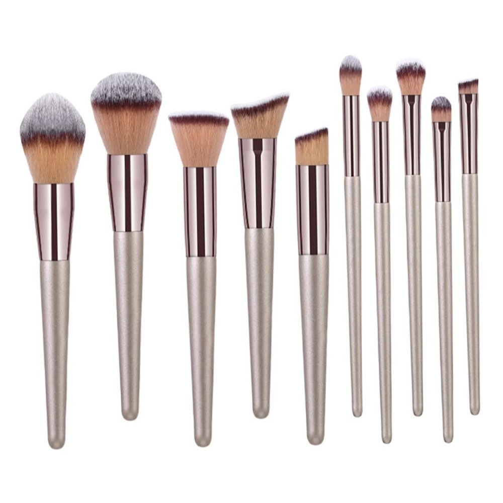 Gogogmee 10pcs Travel Makeup Brush Makeup Kit Foundation Brush Eye Shadows Cosmetics for Artist