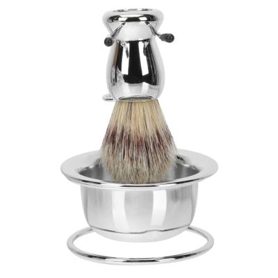 FOYTOKI Beard Brush Kit for Men Shaving Brush Bubble Bowl Storage Rack Gentle Shave Stylish Easy to Carry