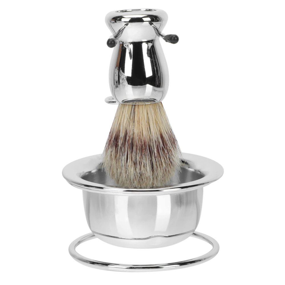 FOYTOKI Beard Brush Kit for Men Shaving Brush Bubble Bowl Storage Rack Gentle Shave Stylish Easy to Carry