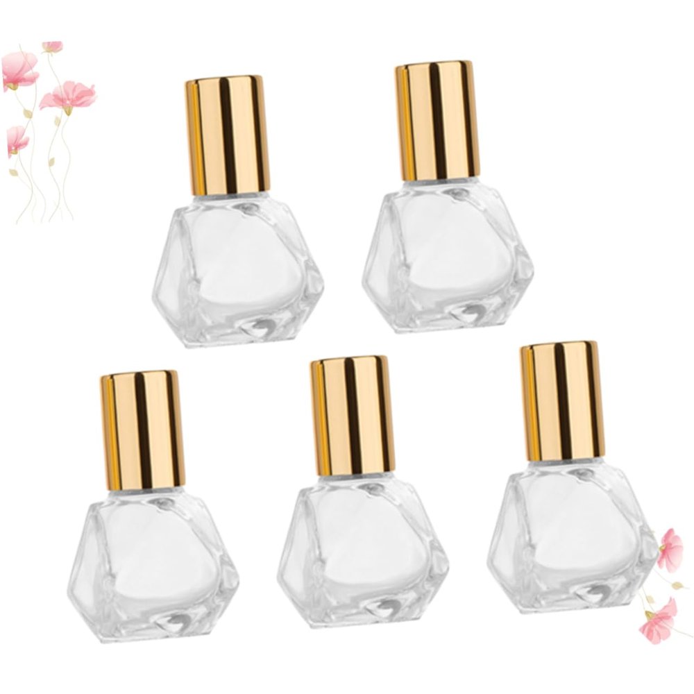 HONMEET 5pcs Roller Bottles Creative Glass Roll Bottles Five-pointed Star Design Travel for Home and Outdoor Use Refillable and Practical for Perfumes and Liquid Blends