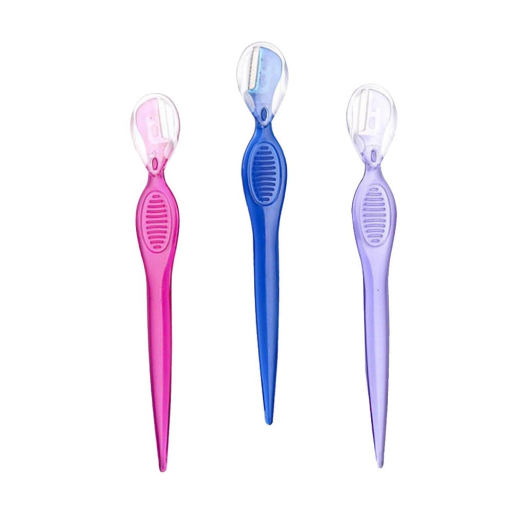 Mikinona 3pcs Facial Razors for Women Eyebrow Trimmer Shaper Stainless Steel Beauty Tools Compact for Travel