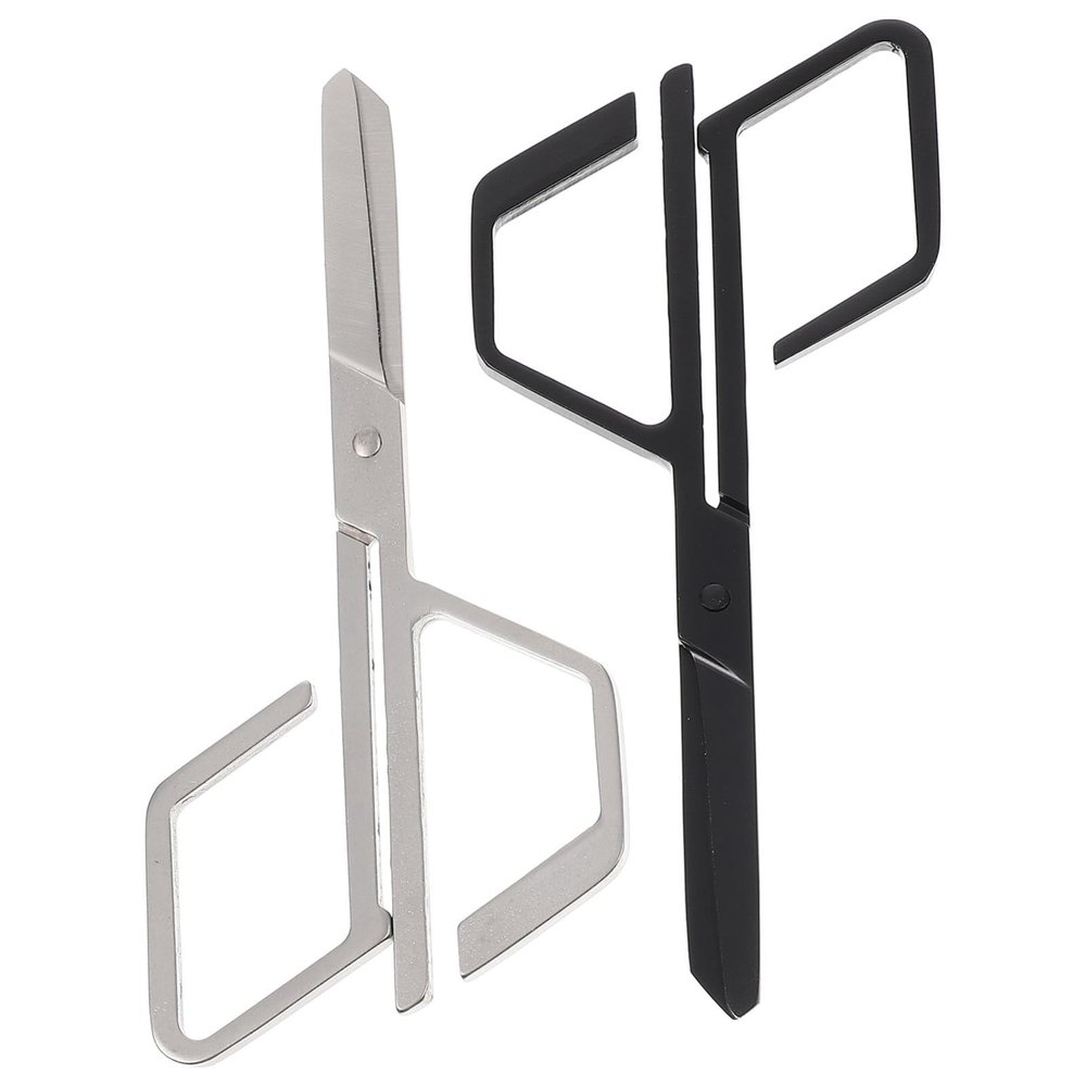 OHPHCALL 2pcs Multi-Purpose Stainless Steel Scissors for Eyebrows Nose Hair and Beard Trimming Safe Durable Grooming Tools for Men and Women