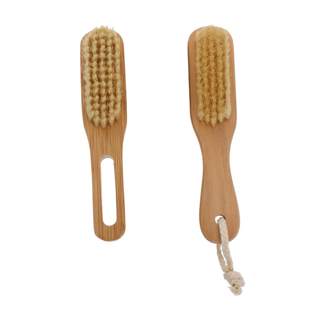VINTORKY 2pcs Wooden Nail Cleaning Brush Dual-sided Manicure Tool for Nail Art and Bristles for Home and Salon Use