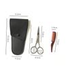 HONMEET Stainless Steel Eyebrow Scissors Set for Women Face Hair Removal Meridian Trimmer Beard Mustache Cutting Scissors Barber Shop Tool view 2