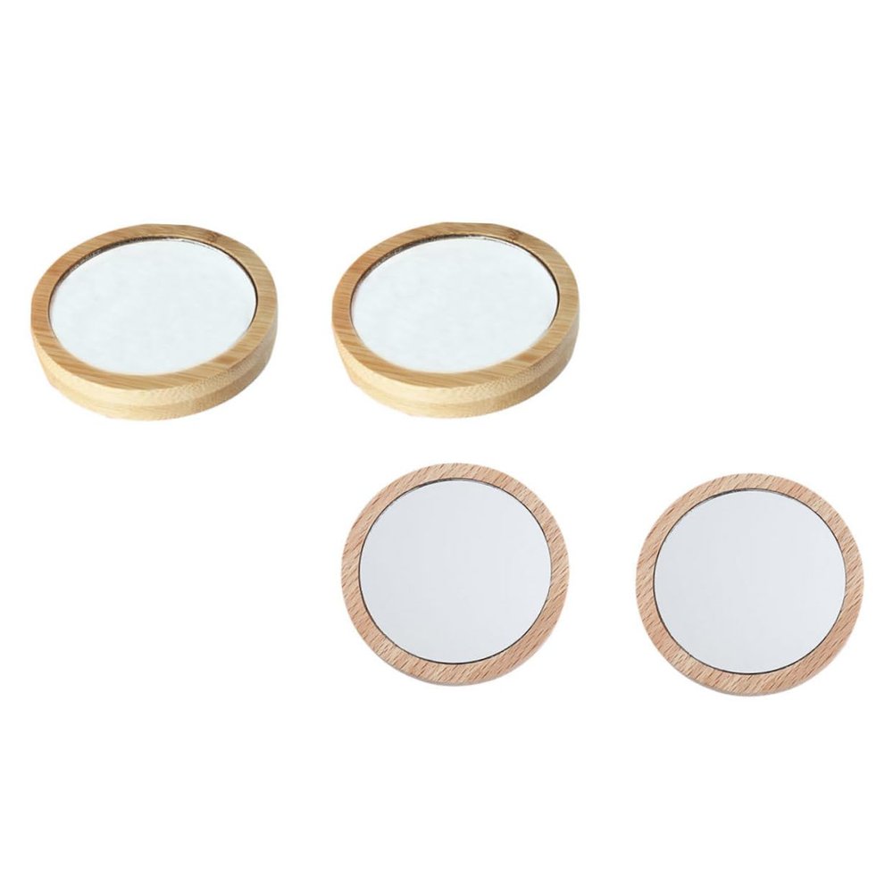 VINTORKY 4pcs Makeup Mirrors Portable Compact Mirror for Travel and Daily Use for Women and Girls Reflection Design