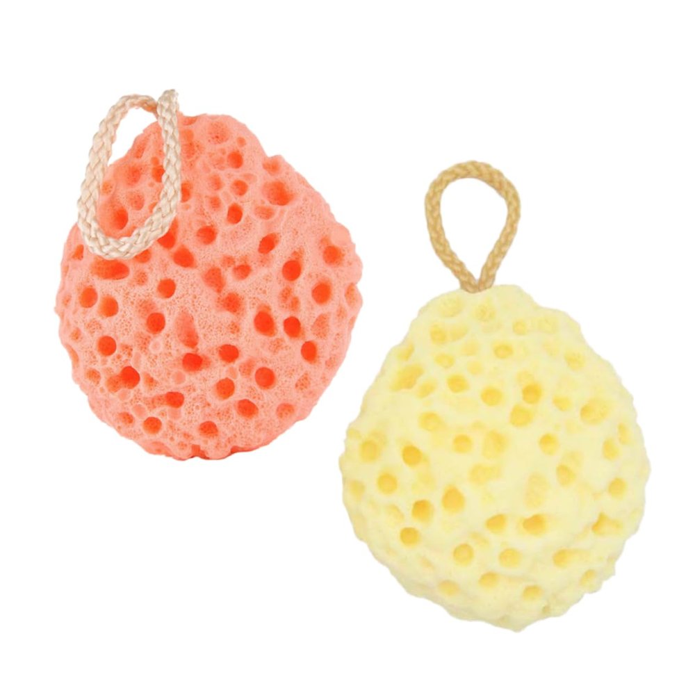 BIUDECO 2pcs Bath Ball Shower Ball Honeycomb Design Body Sponges for Exfoliating