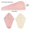 HFZRZFH 2 Pack Microfiber Hair Towel Wrap for Women, Super Absorbent & Fast Drying Hair Turban with Pineapple Plaid Weave, Anti-Frizz Head Wraps for Curly, Long & Thick Hair - Pink & Beige view 4