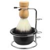 OHPHCALL 1set Shaving Kit Stainless Steel Holder Soap Bowl Soft Brush for Comfortable Grooming Shaving Accessories for Father Day Birthdays Special Occasions view 1