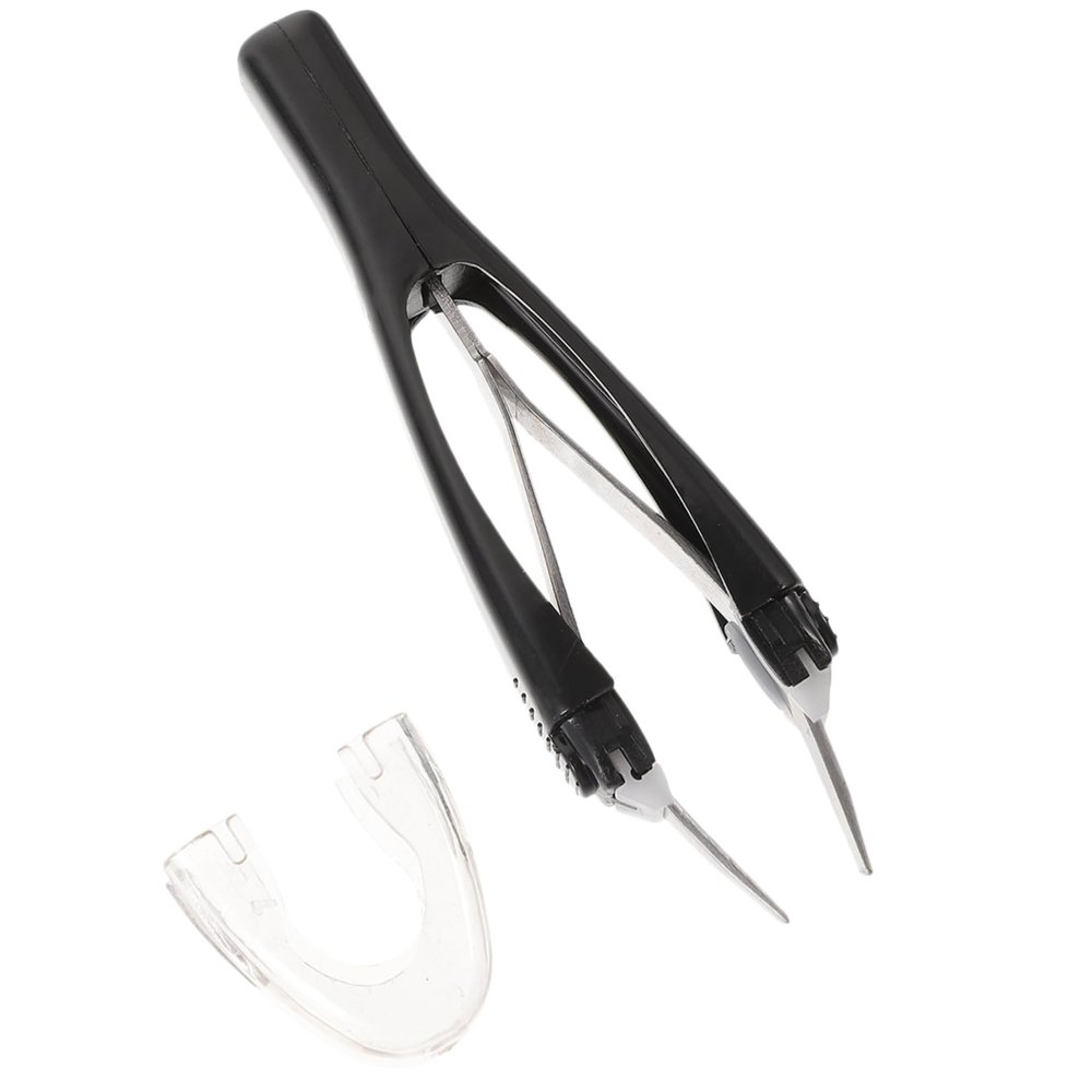 HAPINARY Automatic Eyebrow Clip Precision Tweezers for Hair Removal Curved Tweezer Kit Stainless Steel Random Color