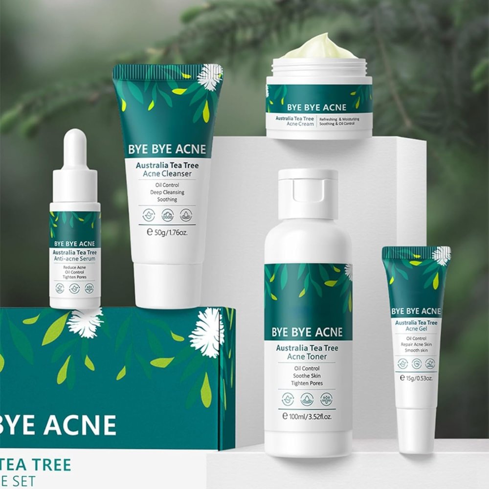 Acne Treatment for Face Skin Care Sets & Kits with Cleanser Toner Serum Gel for Teens 10-12 Girls Boys Christmas Gifts