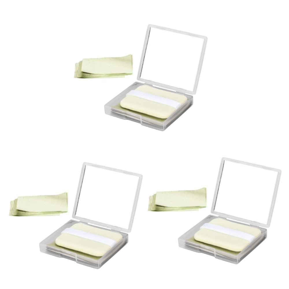 Gogogmee 3sets Oil Absorbing Sheets for Oily Skin Practical Portable Makeup Oil Blotting Paper Tea Extract for Men Women Shine Reduction
