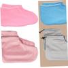 FOYTOKI 2pair Cotton Heat Preservation Foot Straps with Thermal Insulation for Beauty Salon Light Pink Grey Elastic Band Foot Covers Durable Easy to Clean view 4