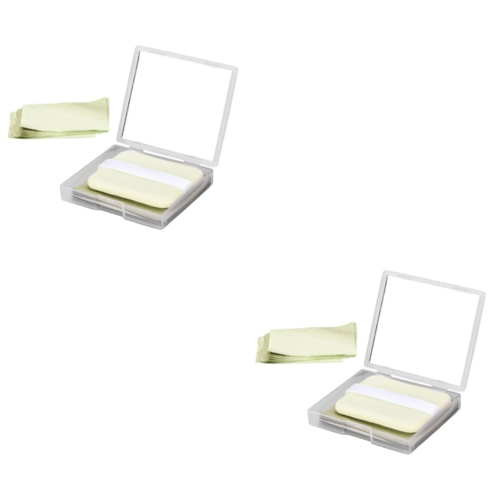 FOYTOKI 2 Sets Face Oil Absorbing Sheets Portable Oil Blotting Pads Skin-friendly Papers