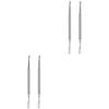BIUDECO 4pcs Stainless Steel Cuticle Remover Professional Grade Nail Art Tool for Dead Skin Removal and Cuticle Trimming Silver Design for Home Salon Use view 1