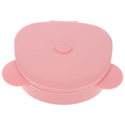 FOMIYES Portable Makeup Organizer with Mirror Bear Ear Style Compact Travel Makeup Case for Hair Accessories Cotton Swabs Jewelry Space-saving Design for Desktop Use