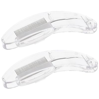 HAPINARY 2pcs Eyebrow and Eyelash Comb Portable Makeup Tool for Grooming and Shaping for Routine and