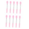 HAPINARY 10pcs Silicone Lip Brush for Makeup Eyeshadow Applicator Tool Pink Makeup Brushes Travel Eyeshadow Sequin Applicator view 1