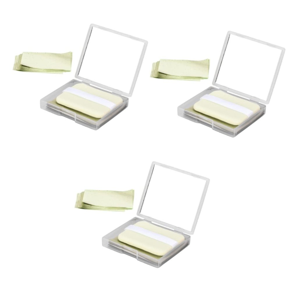 FOYTOKI 3 Sets Oil Absorbing Sheets Face Oil Blotting Papers Mirror Case Skin Safe