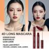 Burgundy Eyelash Mascara Volumizing Lengthening Hypoallergenic Mascara Longwear and Smudge Resistant Liquid Lash Extensions Curling Defining Clump & Flake Free (05#) view 2