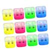 WHAMVOX 12pcs Dual Hole Manual Plastic Pencil Sharpener Lid Random Colors for School Office and Classroom Supplies view 3