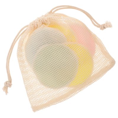 HAPINARY 5pcs Facial Pads Cotton Rounds Kit Soft Makeup Removal Pads Drawstring Bag Reusable Cleaning for Women Random Color