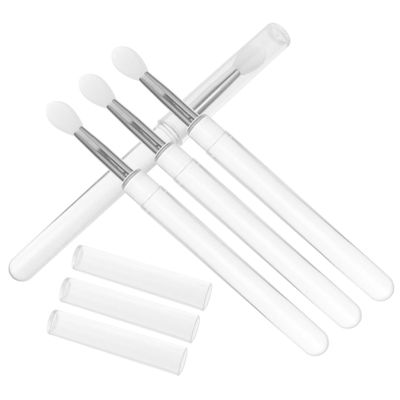 FRCOLOR 4pcs Portable Silicone Lip Brushes Lid for Precise Lip Makeup Application Includes Lipstick Applicators and Eyeshadow Brushes for Travel and Daily Use