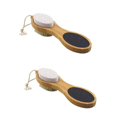 BIUDECO 2pcs Foot Massage Brush Natural Exfoliating Tool for Dead Skin Removal and Circulation for Relaxing Foot Care