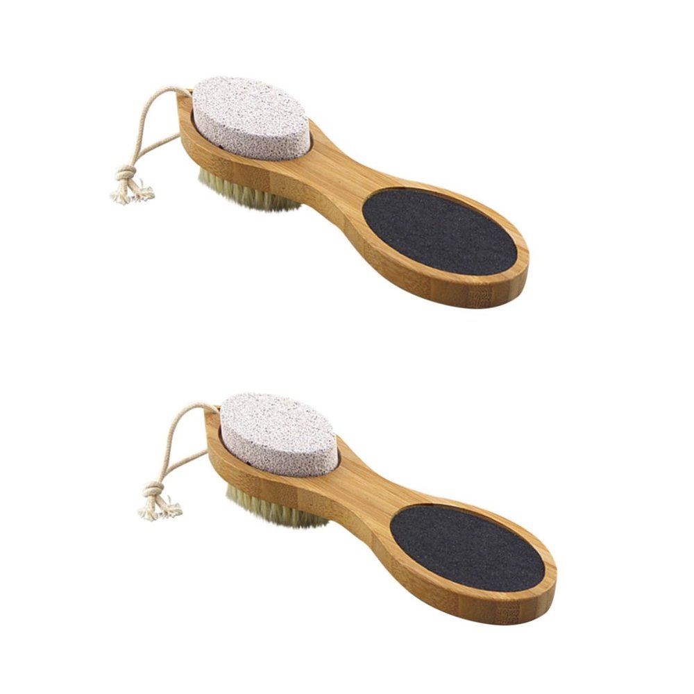 BIUDECO 2pcs Foot Massage Brush Natural Exfoliating Tool for Dead Skin Removal and Circulation for Relaxing Foot Care