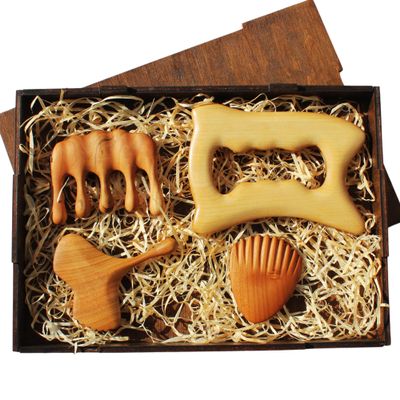 Custom Engraved Wooden Gua Sha Set Personalized Face and Body Gua Sha Massager Tool for Lymphatic Drainage Skincare Anti-Aging and Wellness Gift Universal Gift