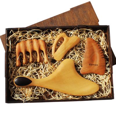 Custom Wooden Gua Sha Set Personalized Face and Neck Massage Tool for Lymphatic Drainage Facial Sculpting Anti-Aging and Holistic Beauty Care Gua Sha Gift Body Massager