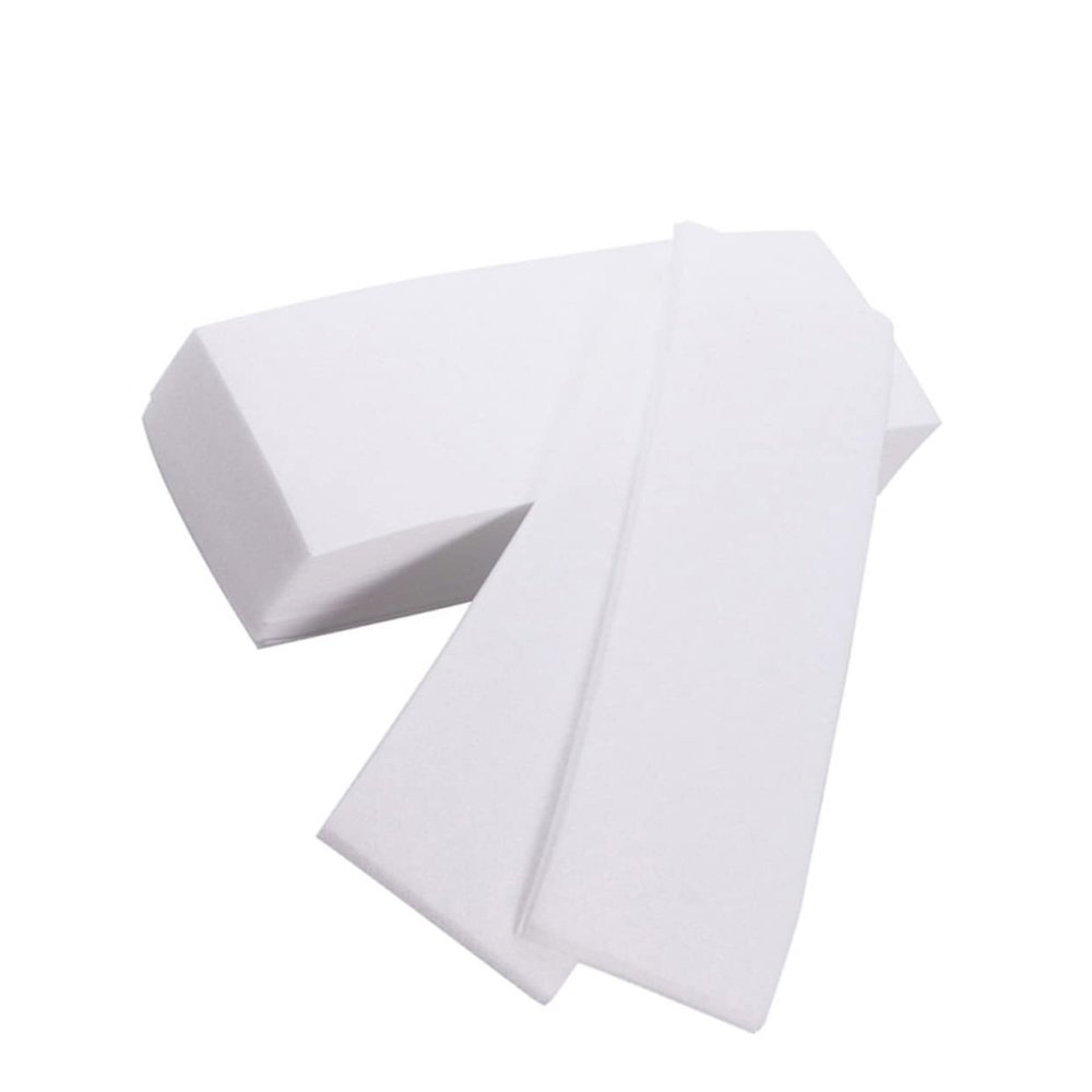 FOYTOKI 100pcs Hair Removal Wax Strips Muslin for Waxing Comfortable Flexible Depilatory Strips for Salon Professional