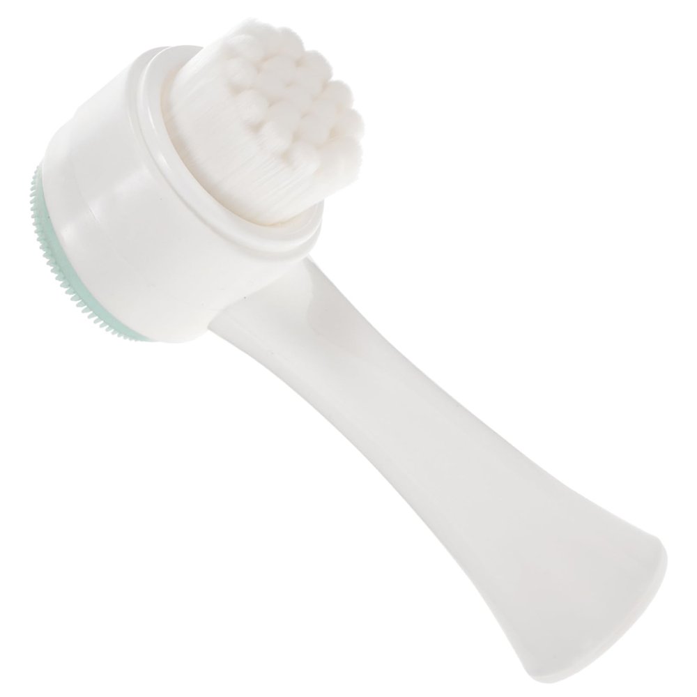 Beatifufu 2pcs Manual Facial Brush Unique Design Double Sided Face Cleansing Tool Makeup Remover Skin Cleansing Brush for Acne