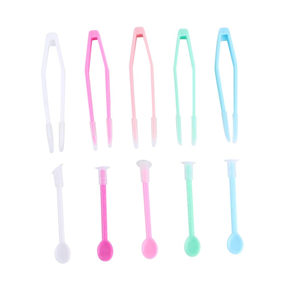 COOLHIYA 5sets Beauty Tweezers Suction Stick Remover for Women Traveling Blue Rosy