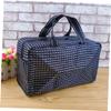 NOLITOY 1pc Portable Multifunctional Bath Shower Bag Toiletry Organizer for Travel Swimming Fitness and Bathroom Accessories Black Mesh Design view 2