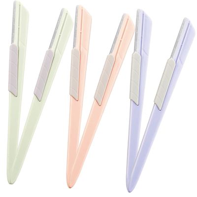 Gogogmee 6pcs Eyebrow Razor Sliding Cover Stainless Steel Facial Hair Shaver for Women Portable Eyebrow Trimmer for Precise Grooming and Easy Travel