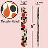 12pc White Orange/Black Fashion Print Dual-Sided Nail Medium & Fine Grit File Emery Board Cushioned Easy Grip Comfort Filing Smoothing Finishing All Nails 5 Travel Size TSA Approved view 2