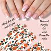 12pc White Orange/Black Fashion Print Dual-Sided Nail Medium & Fine Grit File Emery Board Cushioned Easy Grip Comfort Filing Smoothing Finishing All Nails 5 Travel Size TSA Approved view 4