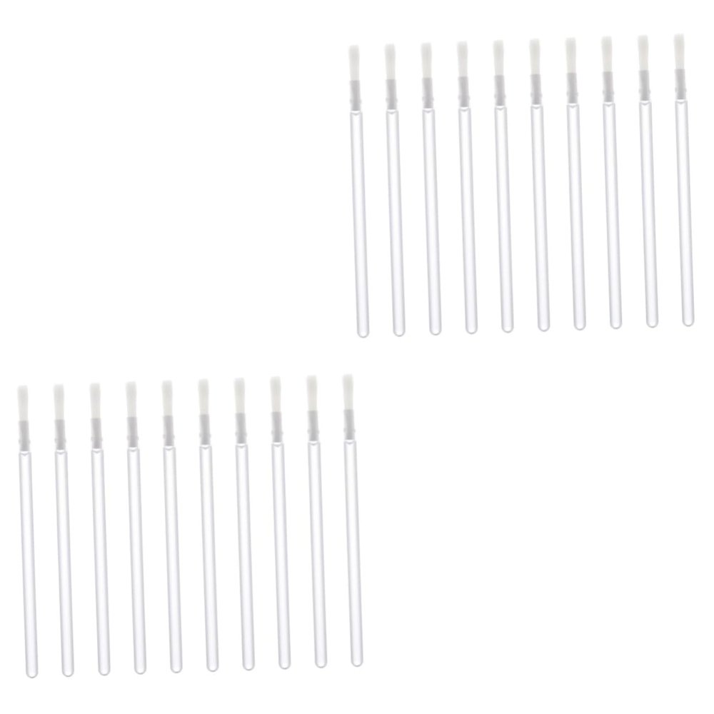 FOYTOKI 100pcs Disposable Lip Liner Brushes Plastic Handle Nylon Bristles for Smooth Lip Makeup Application for Professionals and Makeup Enthusiasts White Color