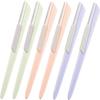 FOYTOKI 6pcs Stainless Steel Eyebrow Razor for Women Dual-use Facial Hair Shaver Sliding Cover for Eyebrow Trimming and Fine Hair Removal view 1