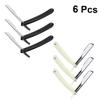 FOYTOKI 6pcs Vintage Manual Beard Shaver Holder Safe Barber Razor Tool for Hair and Eyebrow Grooming White Black No Cutting Blades Included view 3