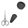 FOYTOKI 1set Portable Beard Scissors Precision Beard Trimming Shears Pu Cover for Home Salon Barber Use Design for Easy Grooming and Maintenance Black Silver view 1