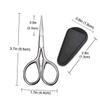 FOYTOKI 1set Portable Beard Scissors Precision Beard Trimming Shears Pu Cover for Home Salon Barber Use Design for Easy Grooming and Maintenance Black Silver view 2