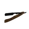 FOYTOKI Men Barber Steel Razor Manual Shaving Tool Wooden Handle Safe for Beard Sideburns Fine Hair Portable Folding Razor for Home Travel view 1