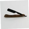FOYTOKI Men Barber Steel Razor Manual Shaving Tool Wooden Handle Safe for Beard Sideburns Fine Hair Portable Folding Razor for Home Travel view 2
