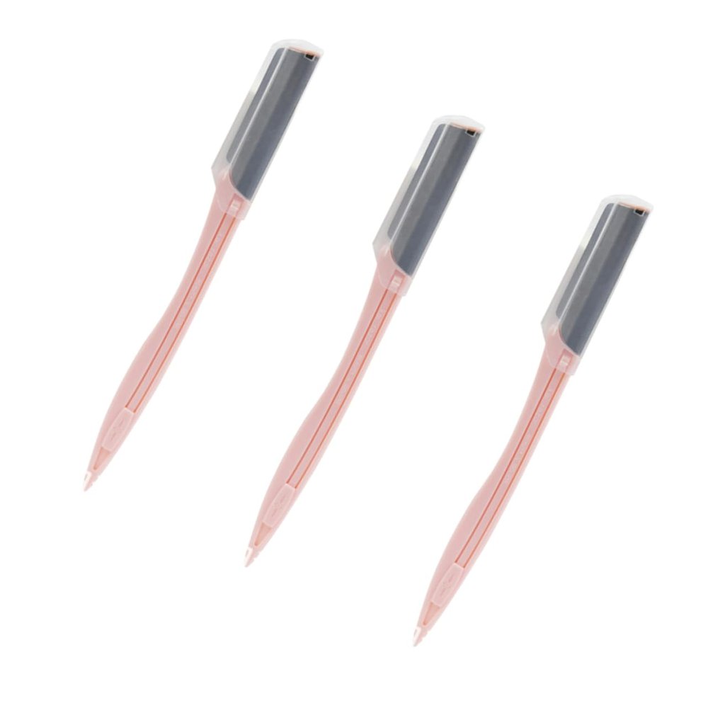 FOYTOKI 3pcs Elegant Eyebrow Razor for Women Stainless Steel Face Trimmer Compact for Makeup Bag