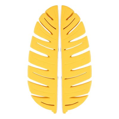 2Pcs Makeup Brushes Drying Rack Leaf Shape Multipurpose Makeup Brush Dryer Holder Stand with Strong Adhesive Makeup Brushes and Tools (Yellow)