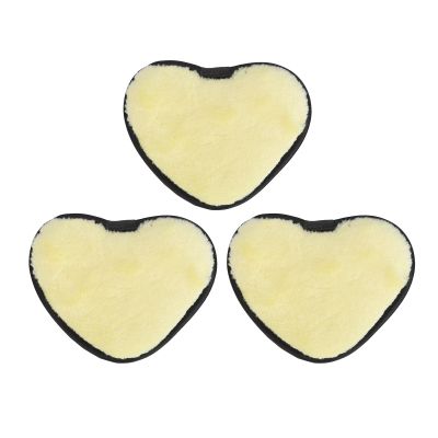 3Pcs Heart Shaped Facial Cleansing Pad Women Soft Washable Reusable Makeup Removal Face Cleansing Cloth for Home Travel Makeup Remove Face Wash Puff