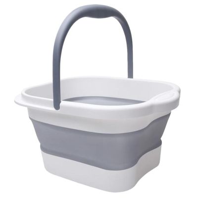 Collapsible Foot Bath Foldable Foot Bath Basin 15l Foldable Foot Spa Bucket Portable Large Space Foot Soak with Handle Foot Tub(Gray)