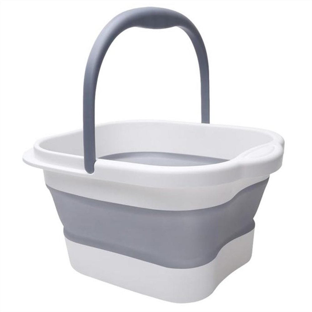 Collapsible Foot Bath Foldable Foot Bath Basin 15l Foldable Foot Spa Bucket Portable Large Space Foot Soak with Handle Foot Tub(Gray)
